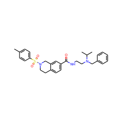 Cc1ccc(S(=O)(=O)N2CCc3ccc(C(=O)NCCN(Cc4ccccc4)C(C)C)cc3C2)cc1 ZINC000066123159