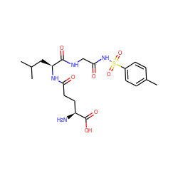 Cc1ccc(S(=O)(=O)NC(=O)CNC(=O)[C@H](CC(C)C)NC(=O)CC[C@H](N)C(=O)O)cc1 ZINC000026572981