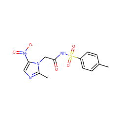 Cc1ccc(S(=O)(=O)NC(=O)Cn2c([N+](=O)[O-])cnc2C)cc1 ZINC000072118175