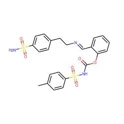 Cc1ccc(S(=O)(=O)NC(=O)Oc2ccccc2/C=N/CCc2ccc(S(N)(=O)=O)cc2)cc1 ZINC000028968163