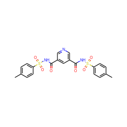 Cc1ccc(S(=O)(=O)NC(=O)c2cncc(C(=O)NS(=O)(=O)c3ccc(C)cc3)c2)cc1 ZINC000073161704