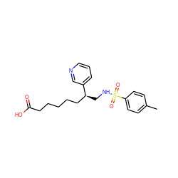 Cc1ccc(S(=O)(=O)NC[C@@H](CCCCCC(=O)O)c2cccnc2)cc1 ZINC000013730233