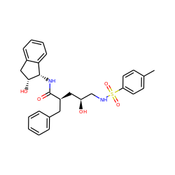 Cc1ccc(S(=O)(=O)NC[C@@H](O)C[C@@H](Cc2ccccc2)C(=O)N[C@H]2c3ccccc3C[C@H]2O)cc1 ZINC001772608209