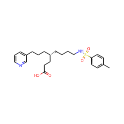 Cc1ccc(S(=O)(=O)NCCCC[C@@H](CCCc2cccnc2)CCC(=O)O)cc1 ZINC000013730342