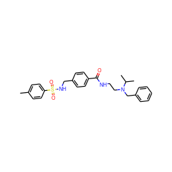 Cc1ccc(S(=O)(=O)NCc2ccc(C(=O)NCCN(Cc3ccccc3)C(C)C)cc2)cc1 ZINC000003051297