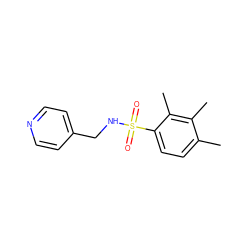 Cc1ccc(S(=O)(=O)NCc2ccncc2)c(C)c1C ZINC000000795291