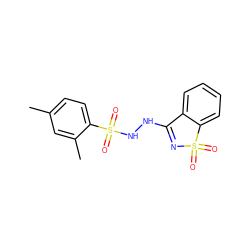 Cc1ccc(S(=O)(=O)NNC2=NS(=O)(=O)c3ccccc32)c(C)c1 ZINC000004681147