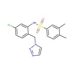 Cc1ccc(S(=O)(=O)Nc2cc(Cl)ccc2Cn2ccnn2)cc1C ZINC000095562575