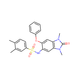 Cc1ccc(S(=O)(=O)Nc2cc3c(cc2Oc2ccccc2)n(C)c(=O)n3C)cc1C ZINC000046009503