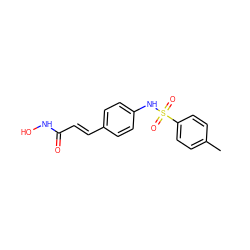 Cc1ccc(S(=O)(=O)Nc2ccc(/C=C/C(=O)NO)cc2)cc1 ZINC000013493377