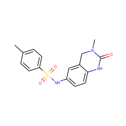 Cc1ccc(S(=O)(=O)Nc2ccc3c(c2)CN(C)C(=O)N3)cc1 ZINC000095573962