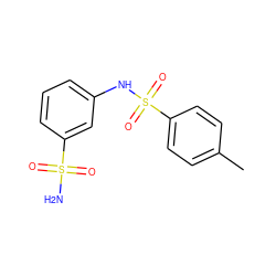 Cc1ccc(S(=O)(=O)Nc2cccc(S(N)(=O)=O)c2)cc1 ZINC000004332847