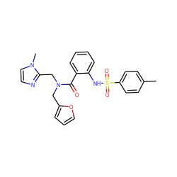 Cc1ccc(S(=O)(=O)Nc2ccccc2C(=O)N(Cc2ccco2)Cc2nccn2C)cc1 ZINC000026718511