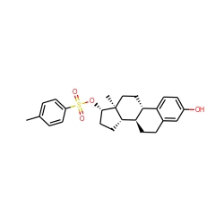 Cc1ccc(S(=O)(=O)O[C@H]2CC[C@H]3[C@@H]4CCc5cc(O)ccc5[C@H]4CC[C@]23C)cc1 ZINC000004758165