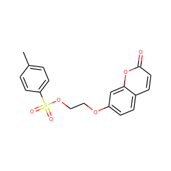 Cc1ccc(S(=O)(=O)OCCOc2ccc3ccc(=O)oc3c2)cc1 ZINC000073295071