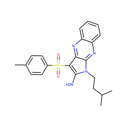 Cc1ccc(S(=O)(=O)c2c(N)n(CCC(C)C)c3nc4ccccc4nc23)cc1 ZINC000005100364