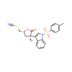 Cc1ccc(S(=O)(=O)n2cc([C@@]3(O)C[C@H](CSC#N)OC3=O)c3ccccc32)cc1 ZINC000029038266