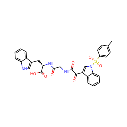 Cc1ccc(S(=O)(=O)n2cc(C(=O)C(=O)NCC(=O)N[C@H](Cc3c[nH]c4ccccc34)C(=O)O)c3ccccc32)cc1 ZINC000473119848