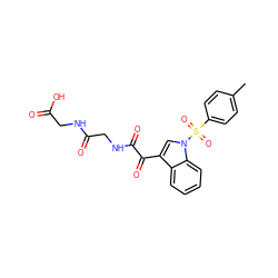 Cc1ccc(S(=O)(=O)n2cc(C(=O)C(=O)NCC(=O)NCC(=O)O)c3ccccc32)cc1 ZINC000473112244