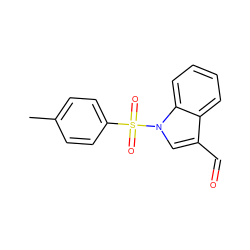 Cc1ccc(S(=O)(=O)n2cc(C=O)c3ccccc32)cc1 ZINC000000153447