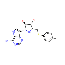 Cc1ccc(SC[C@@H]2N[C@H](c3c[nH]c4c(N)ncnc34)[C@@H](O)[C@@H]2O)cc1 ZINC000026960967