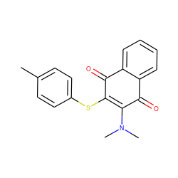 Cc1ccc(SC2=C(N(C)C)C(=O)c3ccccc3C2=O)cc1 ZINC000001710905