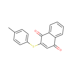 Cc1ccc(SC2=CC(=O)c3ccccc3C2=O)cc1 ZINC000040977319