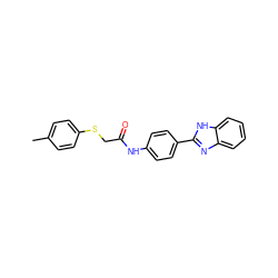 Cc1ccc(SCC(=O)Nc2ccc(-c3nc4ccccc4[nH]3)cc2)cc1 ZINC000001108551