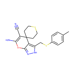 Cc1ccc(SCc2[nH]nc3c2C2(CCSCC2)C(C#N)=C(N)O3)cc1 ZINC000006492258