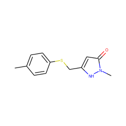 Cc1ccc(SCc2cc(=O)n(C)[nH]2)cc1 ZINC000005739287