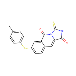 Cc1ccc(Sc2ccc3cc4n(c(=O)c3c2)C(=S)NC4=O)cc1 ZINC001772598449