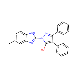 Cc1ccc2[nH]c(-n3nc(-c4ccccc4)c(-c4ccccc4)c3O)nc2c1 ZINC000103260091