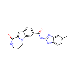 Cc1ccc2[nH]c(NC(=O)c3ccc4cc5n(c4c3)CCCNC5=O)nc2c1 ZINC000117692280