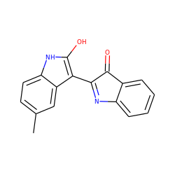 Cc1ccc2[nH]c(O)c(C3=Nc4ccccc4C3=O)c2c1 ZINC000013580310