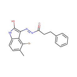 Cc1ccc2[nH]c(O)c(N=NC(=O)CCc3ccccc3)c2c1Br ZINC000253993175