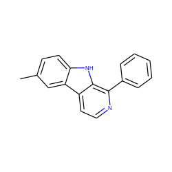 Cc1ccc2[nH]c3c(-c4ccccc4)nccc3c2c1 ZINC001772647154