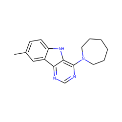 Cc1ccc2[nH]c3c(N4CCCCCC4)ncnc3c2c1 ZINC000000501513