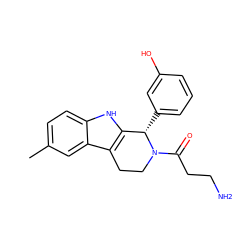 Cc1ccc2[nH]c3c(c2c1)CCN(C(=O)CCN)[C@H]3c1cccc(O)c1 ZINC000036423381