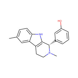 Cc1ccc2[nH]c3c(c2c1)CCN(C)[C@H]3c1cccc(O)c1 ZINC000049802696