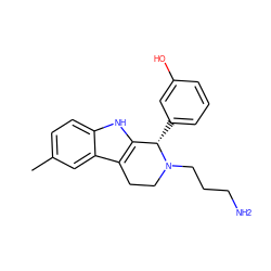 Cc1ccc2[nH]c3c(c2c1)CCN(CCCN)[C@H]3c1cccc(O)c1 ZINC000049799638