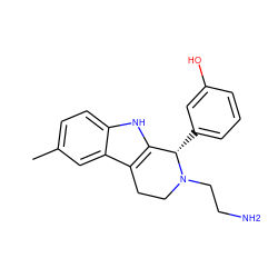 Cc1ccc2[nH]c3c(c2c1)CCN(CCN)[C@H]3c1cccc(O)c1 ZINC000084324222