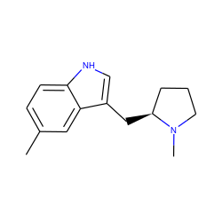 Cc1ccc2[nH]cc(C[C@H]3CCCN3C)c2c1 ZINC000029463057