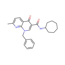 Cc1ccc2c(=O)c(C(=O)NC3CCCCCC3)cn(Cc3ccccc3)c2n1 ZINC000035050290