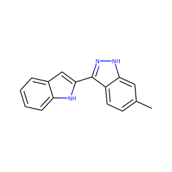 Cc1ccc2c(-c3cc4ccccc4[nH]3)n[nH]c2c1 ZINC000034050407