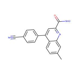 Cc1ccc2c(-c3ccc(C#N)cc3)cc(C(N)=O)nc2c1 ZINC000221613087