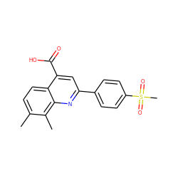 Cc1ccc2c(C(=O)O)cc(-c3ccc(S(C)(=O)=O)cc3)nc2c1C ZINC000045259530