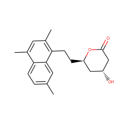 Cc1ccc2c(C)cc(C)c(CC[C@@H]3C[C@@H](O)CC(=O)O3)c2c1 ZINC000027872955