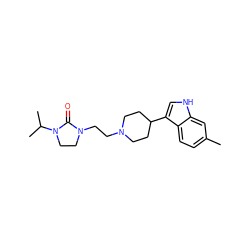 Cc1ccc2c(C3CCN(CCN4CCN(C(C)C)C4=O)CC3)c[nH]c2c1 ZINC000013731216