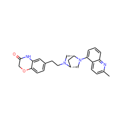 Cc1ccc2c(N3C[C@H]4C[C@@H]3CN4CCc3ccc4c(c3)NC(=O)CO4)cccc2n1 ZINC000040957739