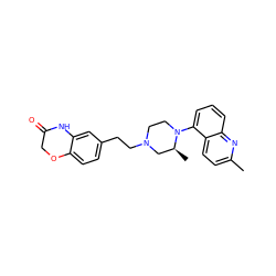 Cc1ccc2c(N3CCN(CCc4ccc5c(c4)NC(=O)CO5)C[C@@H]3C)cccc2n1 ZINC000038512358